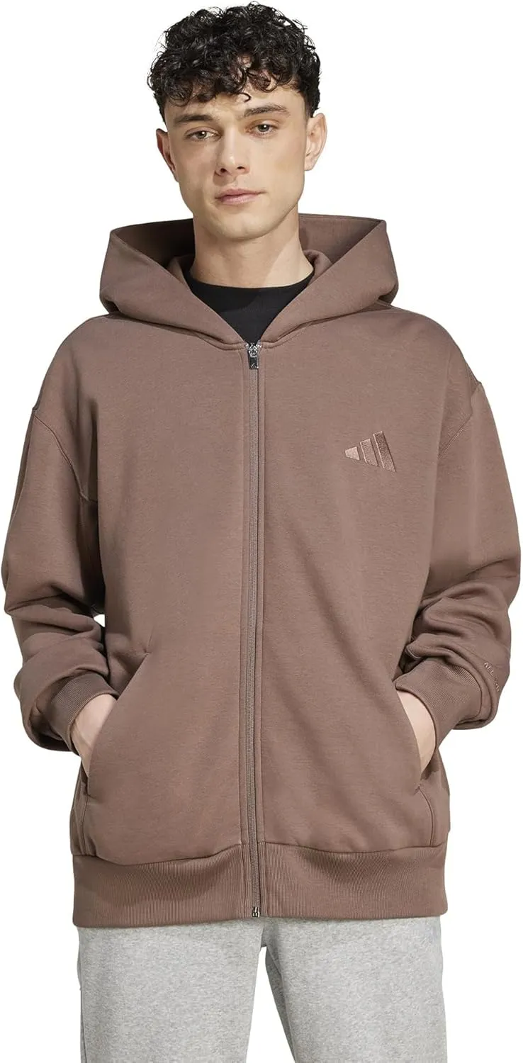 adidas Men's All SZN Fleece Full-Zip Hoodie, Earth Strata