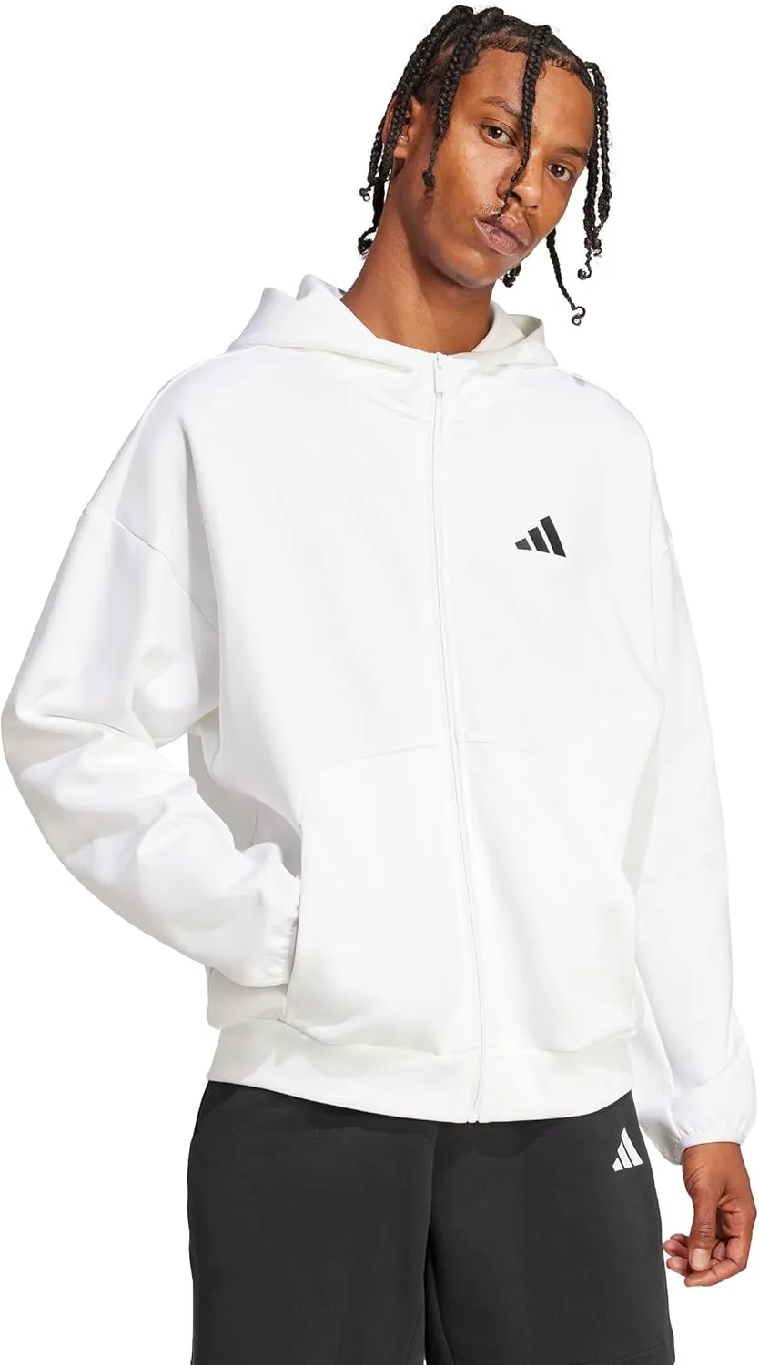 adidas Men's Future Icons Small Logo Full-Zip Hoodie