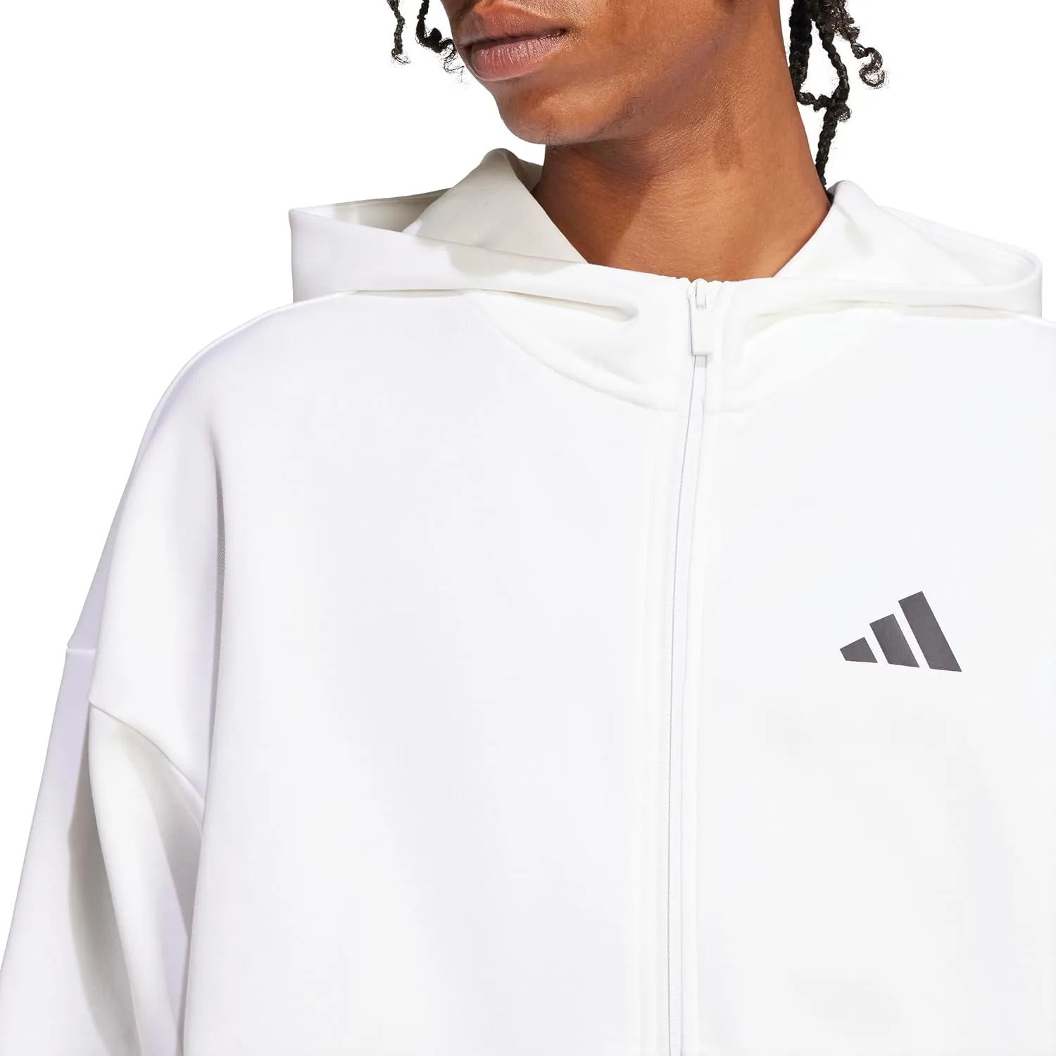 adidas Men's Future Icons Small Logo Full-Zip Hoodie