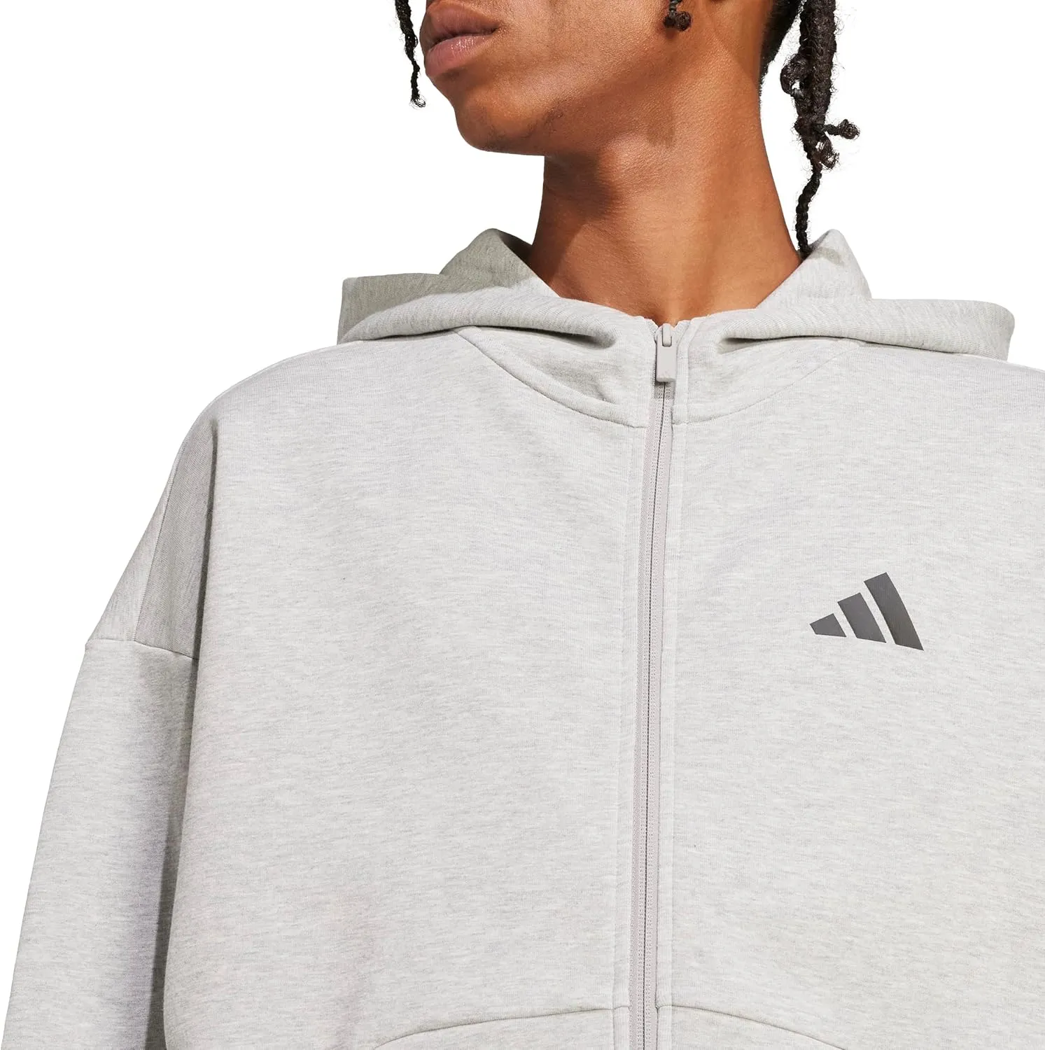 adidas Men's Future Icons Small Logo Full-Zip Hoodie