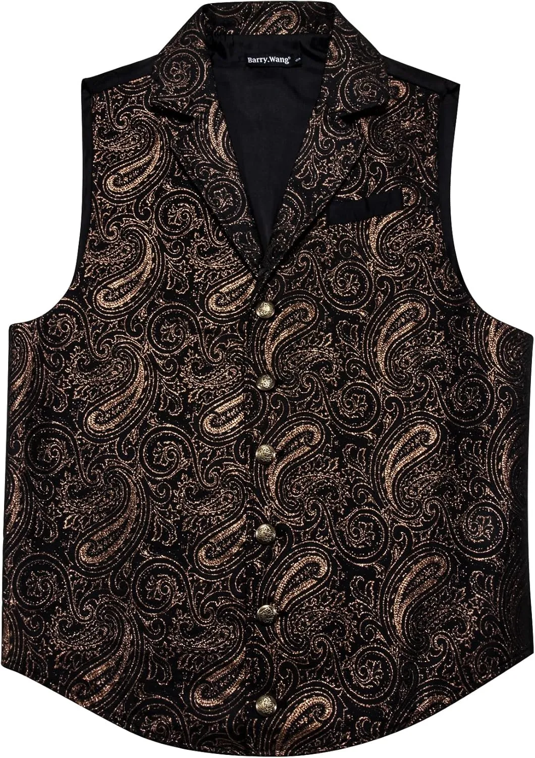 Barry.Wang Mens Paisley Victorian Suit Vest Tailored Collar Formal/Leisure Steampunk Gothic Waistcoat