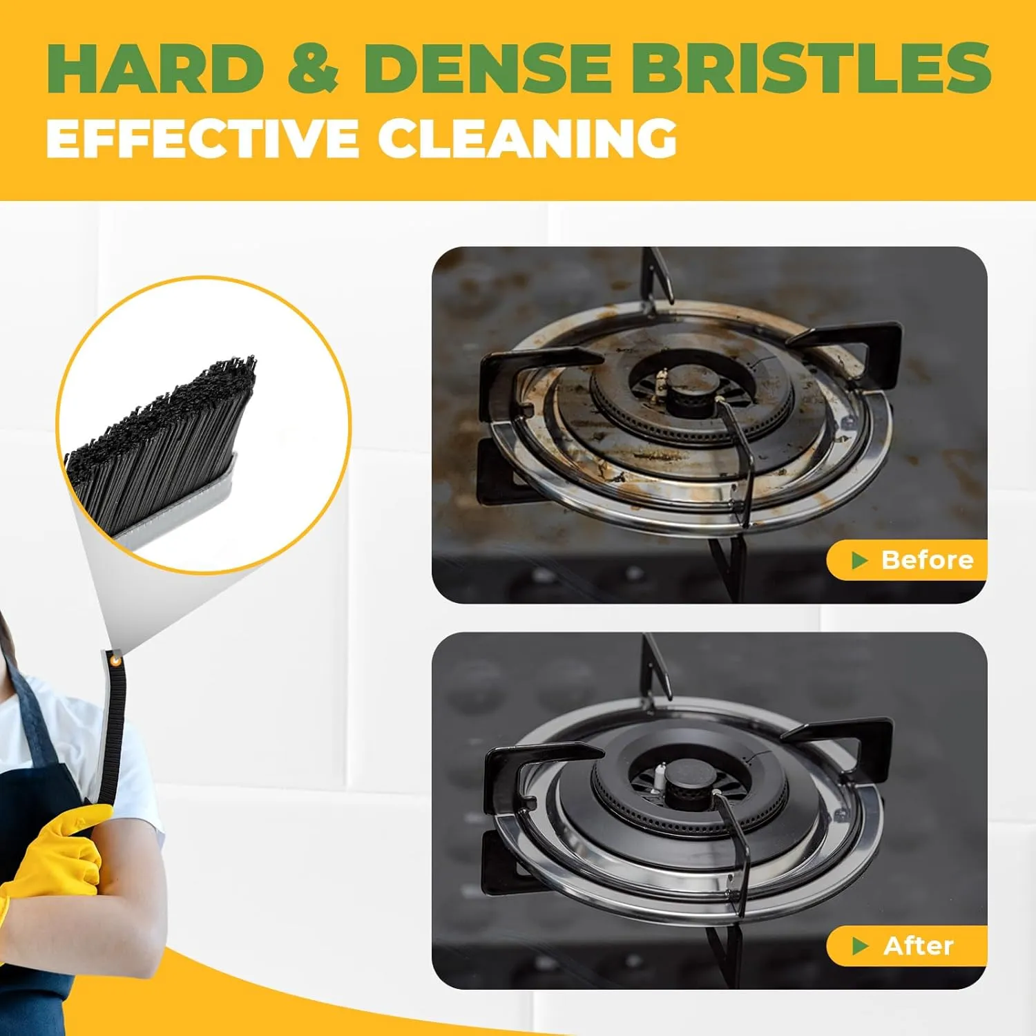 Cleaning Brush - 3 Pcs Hard Bristle Crevice Cleaning Brush, Grout Brush, Scrub Brush for Tile Grout Crevice, Gap Cleaning Tools for Bathroom Kitchen Toilet Window Track (3, Black)