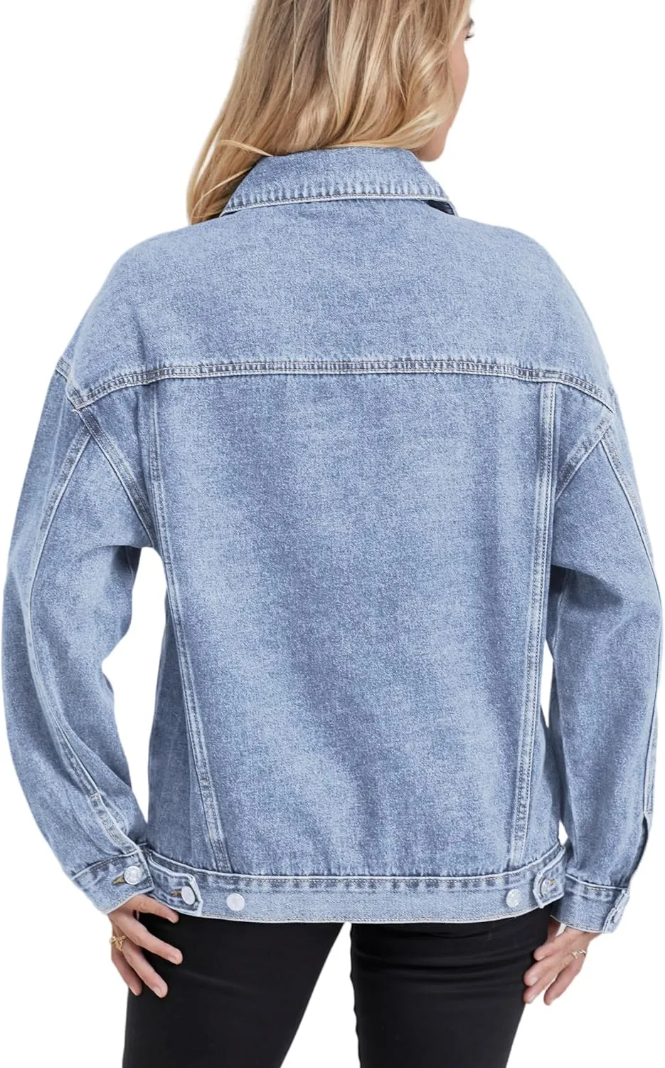 Jean Jacket for Women, Oversize Trendy Denim Jacket, Women's Loose Long Boyfriend Jean Jackets Coat