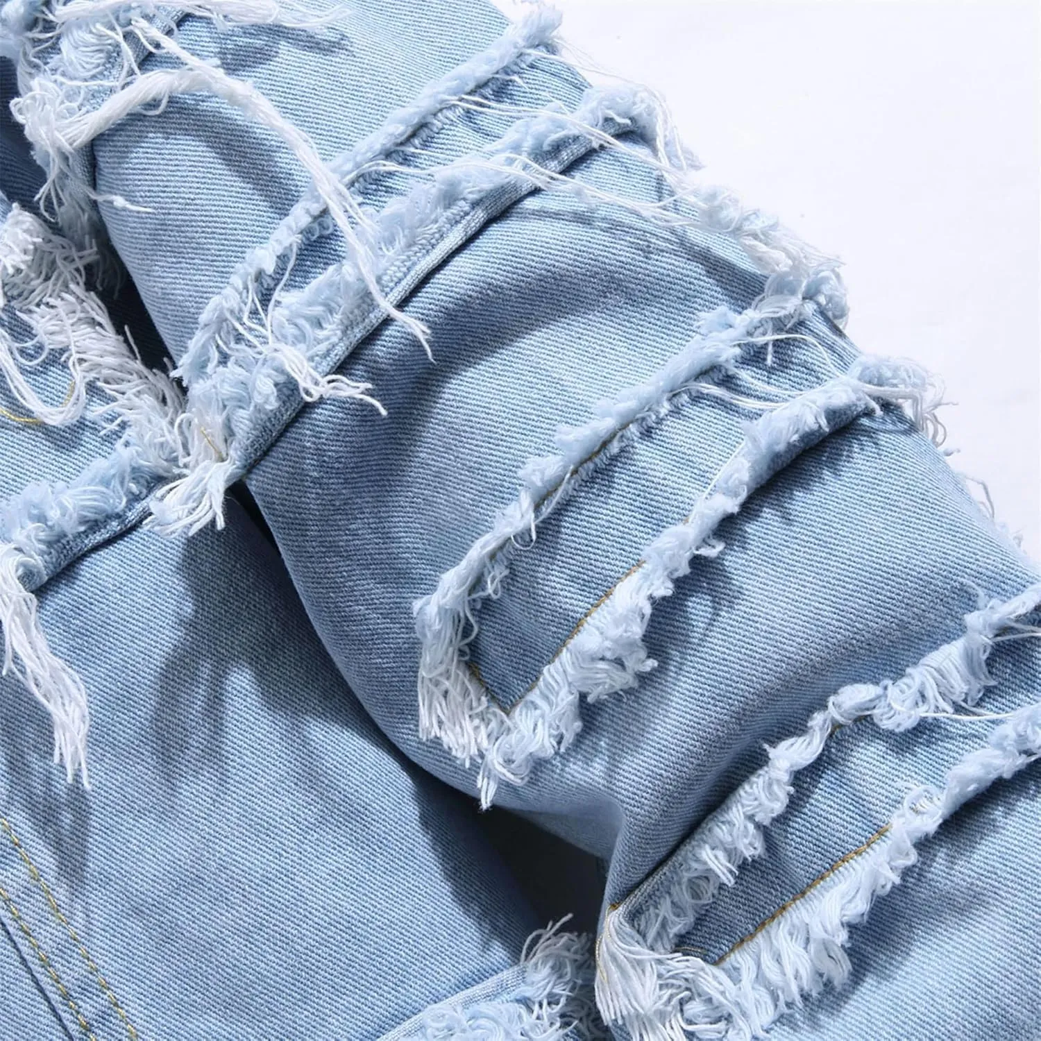 JEKE-DG Men's Distressed Lapel Trucker Jeans Jacket Fashion Button Up Casual Denim Jacket Slim Fit Comfort Spring Jean Coat