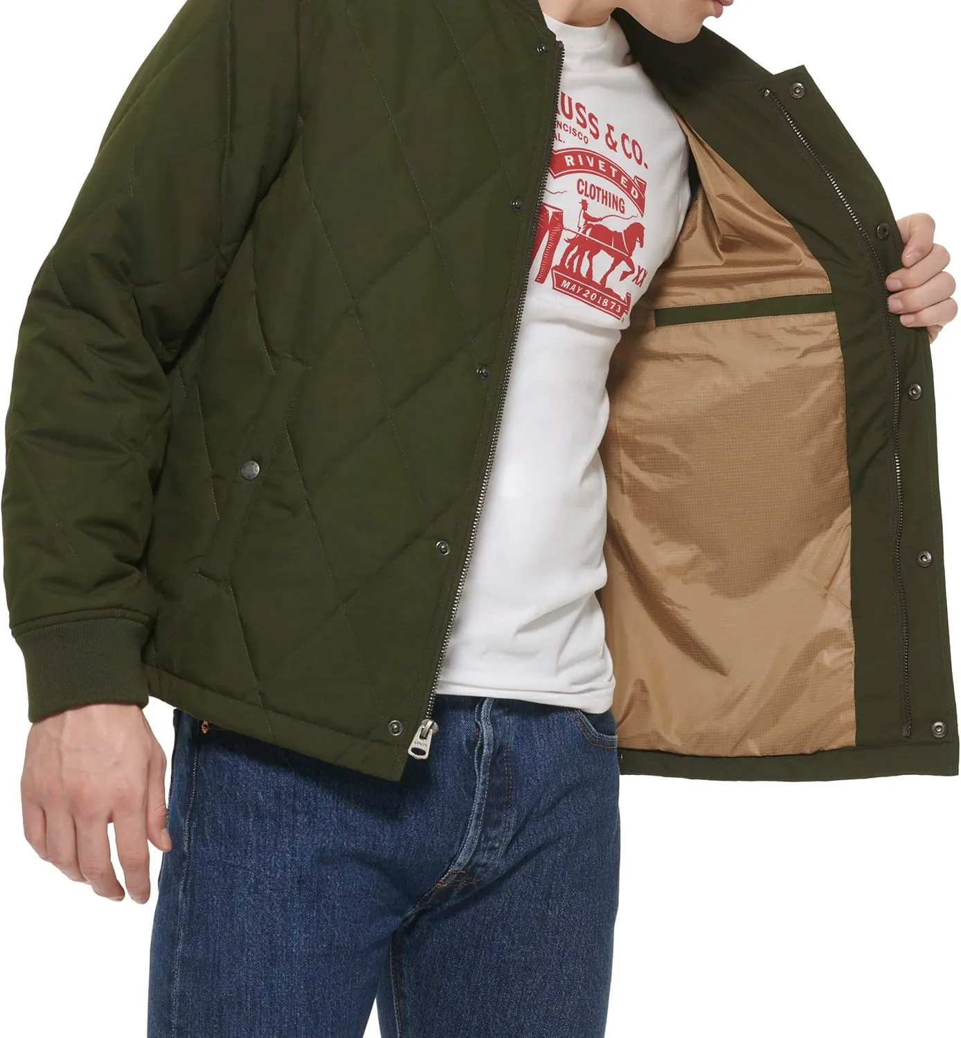Levi's Men's Quilted Open Bottom Bomber Jacket