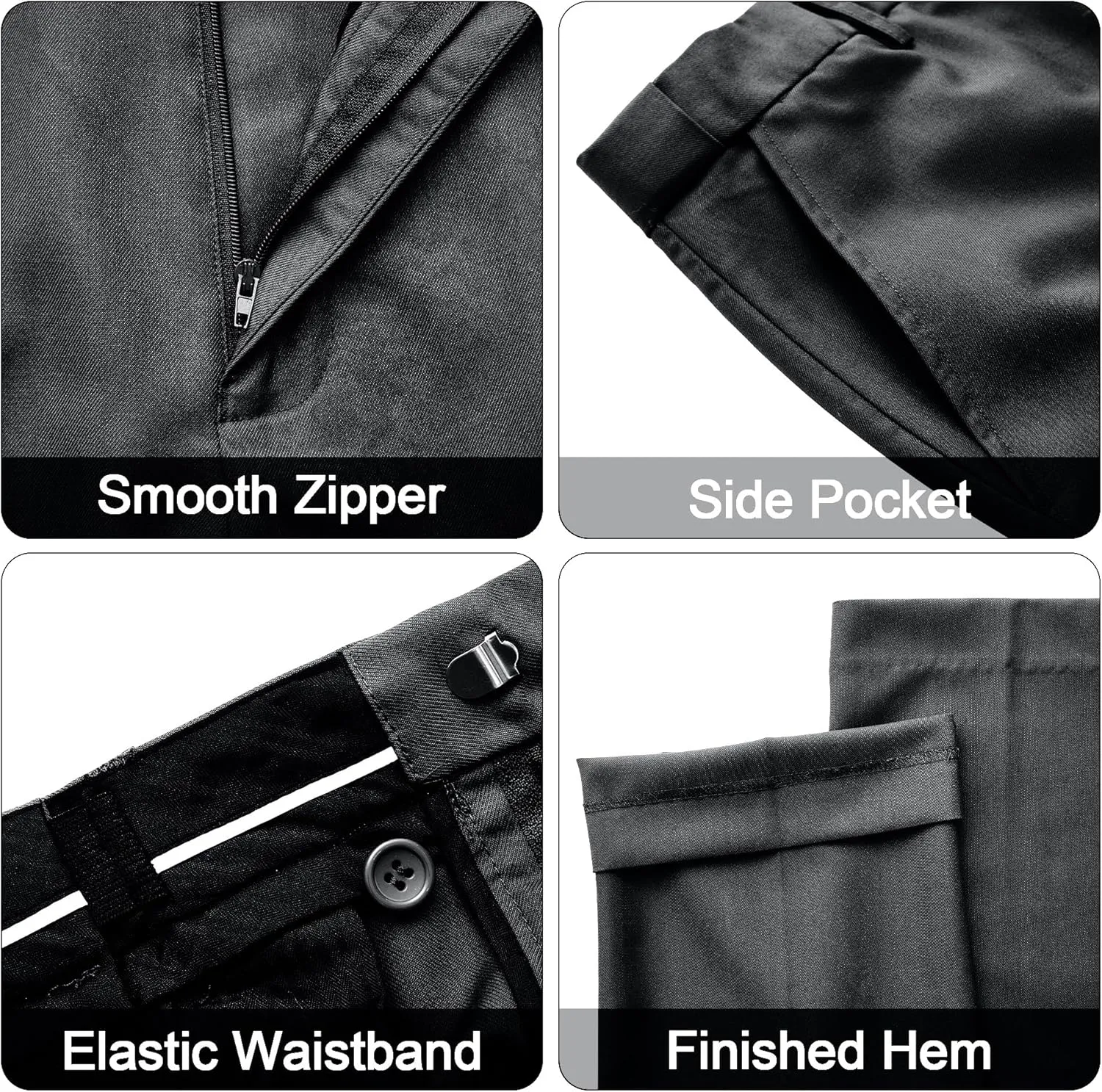 MAGE MALE Men's 3 Pieces Solid One Button Suit Elegant Slim Fit Single Breasted Party Tuxedo Blazer Vest Pants Set