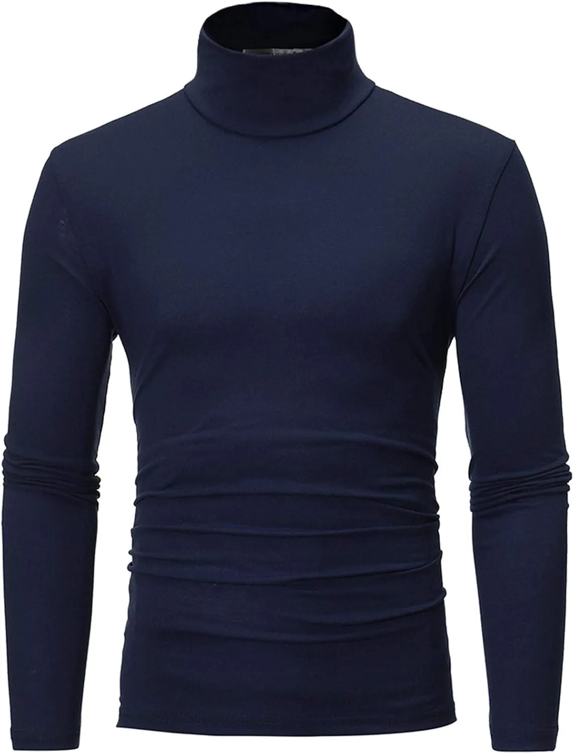 Mens Basic Turtleneck Long Sleeve Solid Casual Knitted T-Shirt Pullover Tops Thermal Long Sleeve Compression Shirts