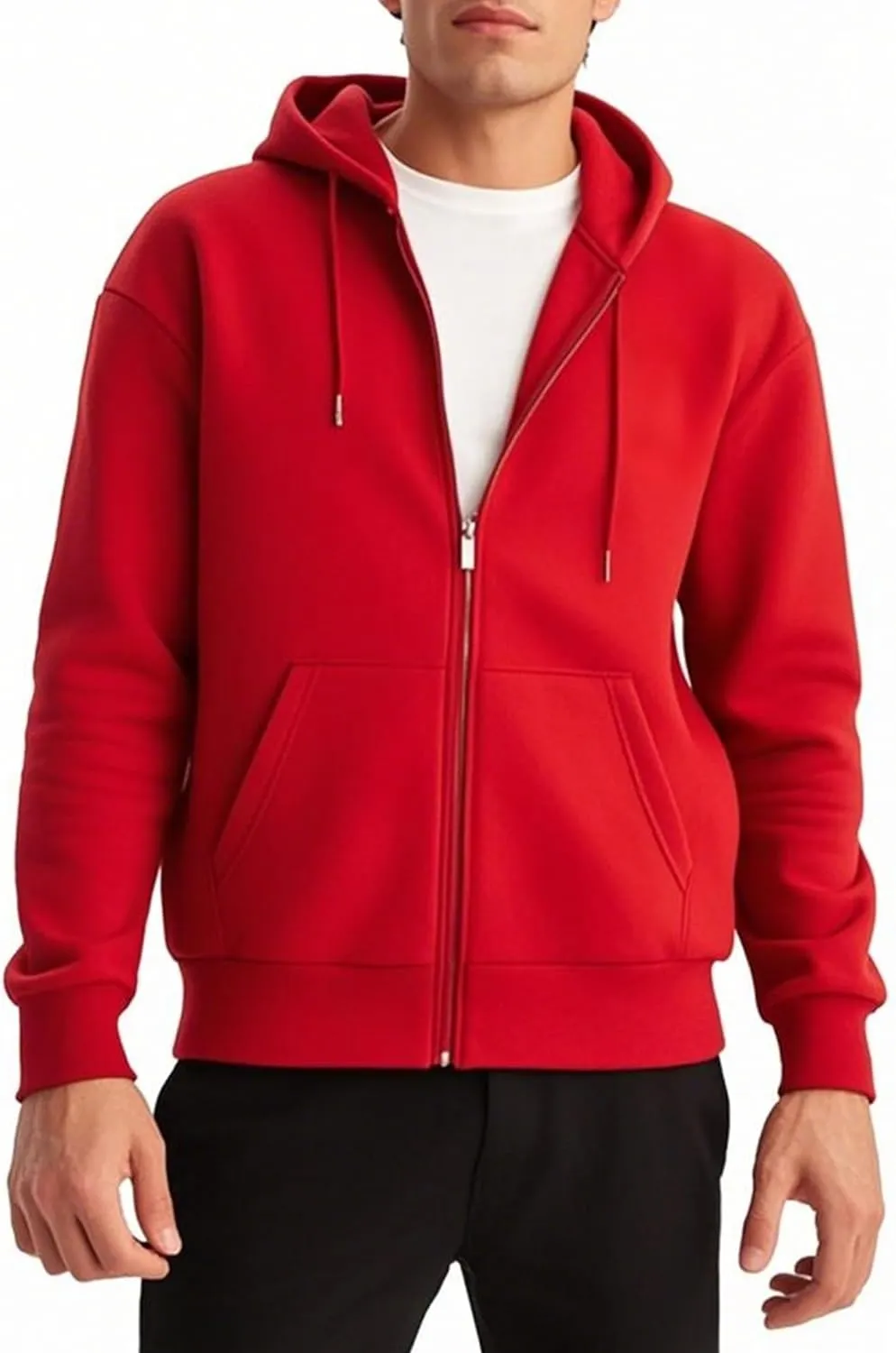 Men's Full Zip Hoodie Fleece Long Sleeve Hooded Sweatshirt Pullover Men Lightweight Athletic Hoodies