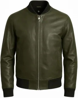 Premium Lambskin Leather Bomber Jacket for Men & Women  Trendy, Lightweight, Soft Real Leather with Relaxed Fit  All Season