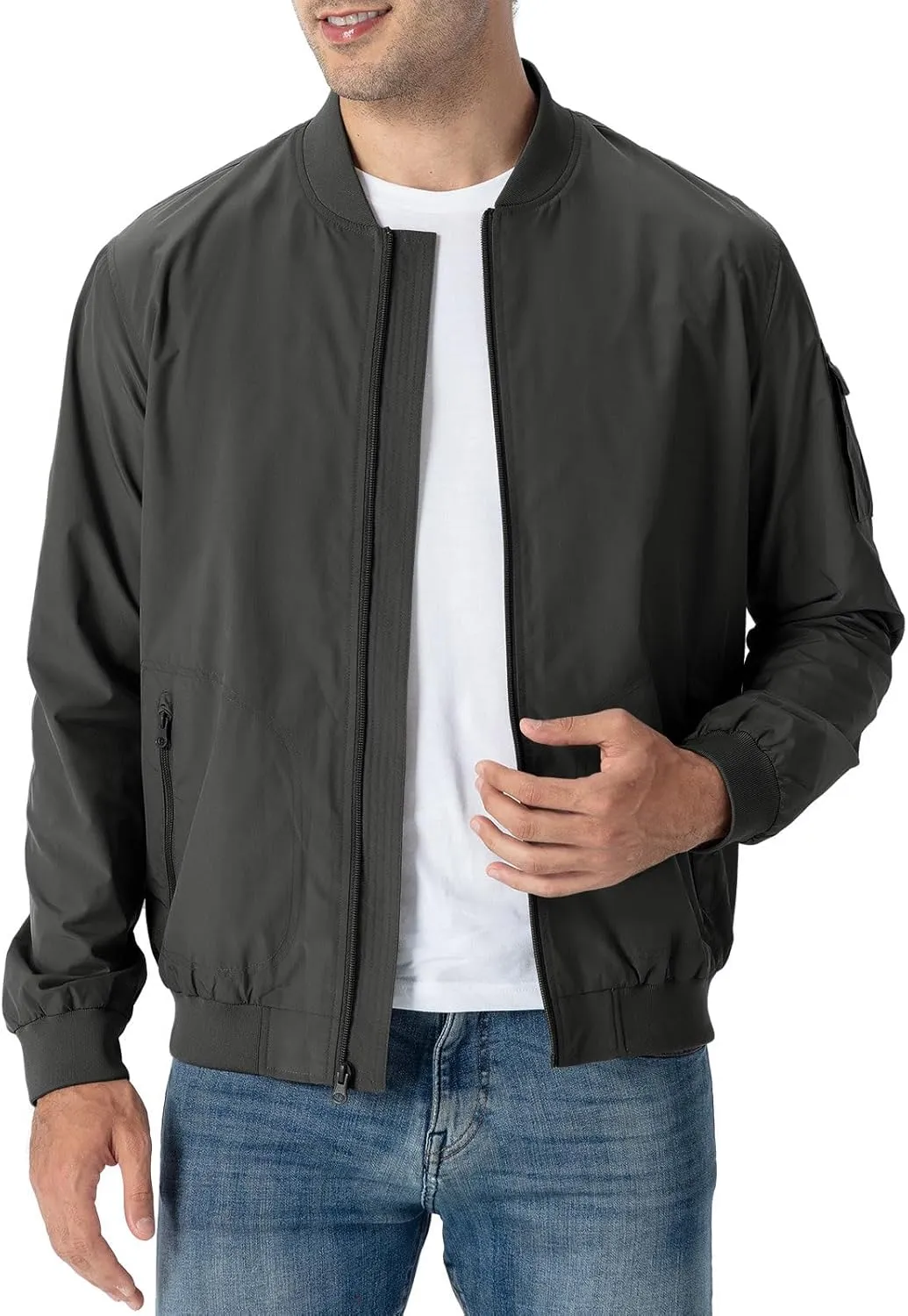Rdruko Men's Lightweight Bomber Jacket Causal Fashion Stylish Windbreaker Light Jacket