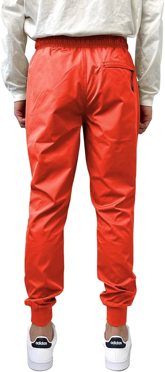Southpole Men's Quick-Dry Water Resistant Nylon Track Jogger Pants W/Zipped Pockets