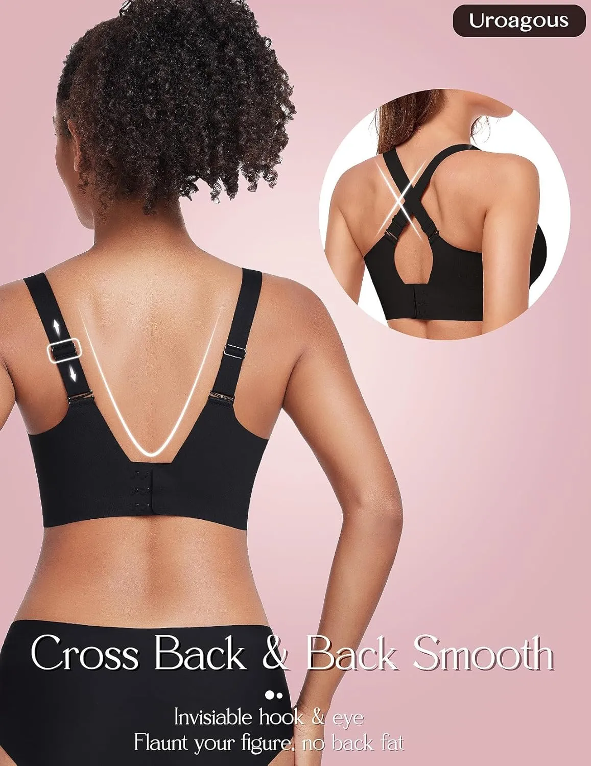 Wireless Bras for Women No Underwire Breathable V-Neck Bralettes for Women with Support Seamless T Shirt Bras