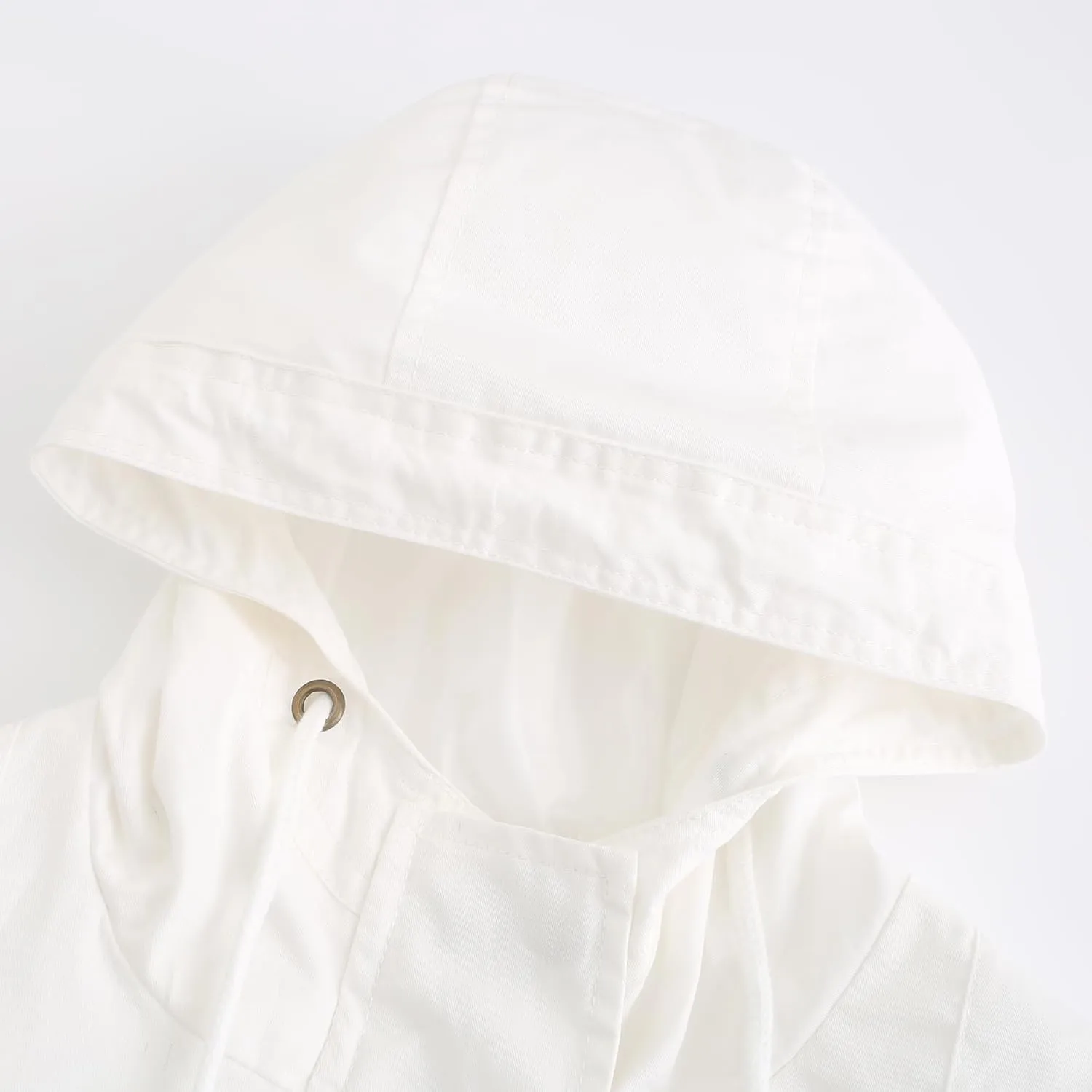 Women Trench Coat Windbreaker Zip Up Jacket With Pockets Casual Long Sleeve Outwear with Waist Drawstring