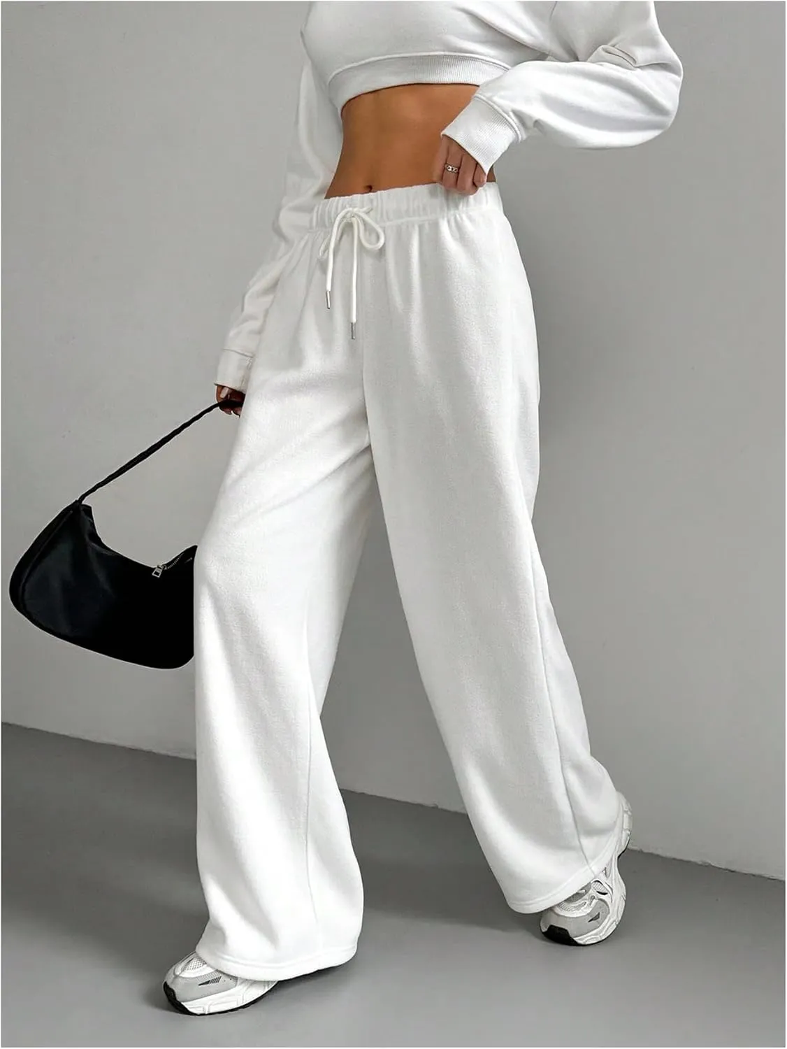 Women's Drawstring Waist Wide Leg Pants Trousers Casual Loose Sports Sweatpants