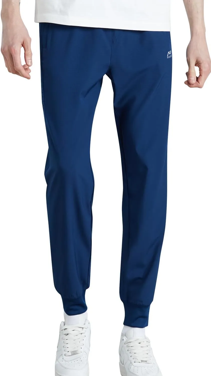 WULFUL Men's Athletic Running Joggers Workout Gym Pants Lightweight Track Casual Pant with Zipper Pockets