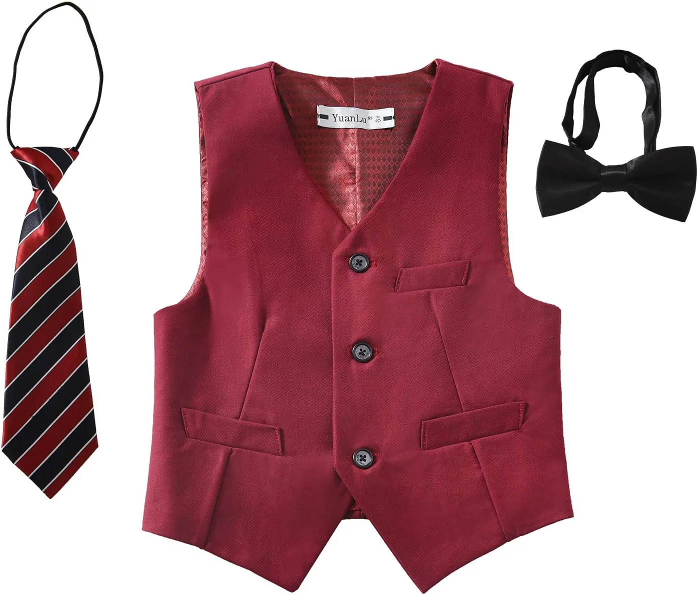 YuanLu Kids Suits for Boys Tuxedo Wedding Ring Bearer Outfit Boy Toddler Suit Formal Vest Set