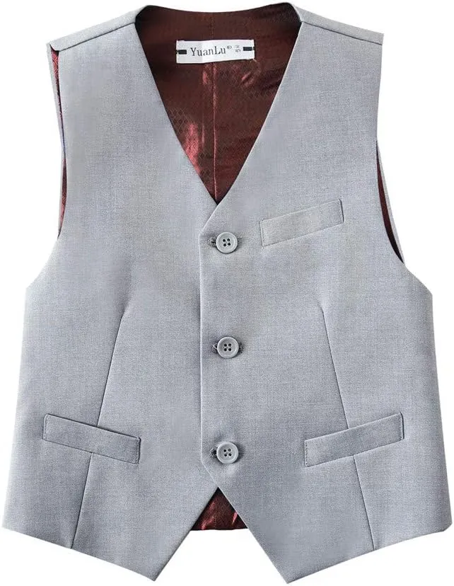 YuanLu Kids Suits for Boys Tuxedo Wedding Ring Bearer Outfit Boy Toddler Suit Formal Vest Set